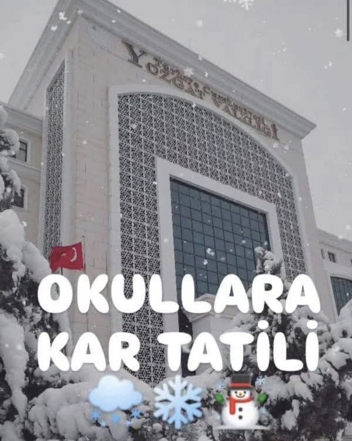 Yozgat’ta Okullara 1 Gün Ara, Kamu Personeline İdari İzin