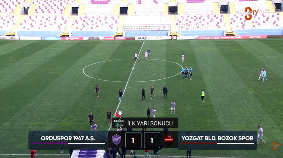 Orduspor ve Yozgatspor İlk Devrede Yenişemedi: 1-1