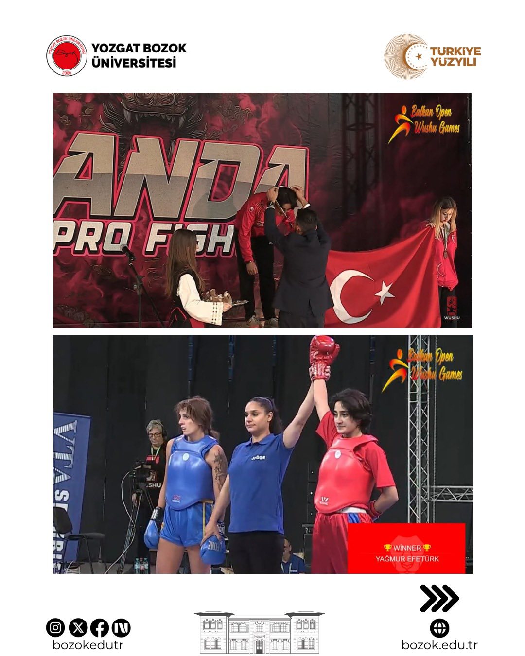 Bozok Üniversitesi Öğrencisi Yağmur Efetürk Balkan Şampiyonu Oldu