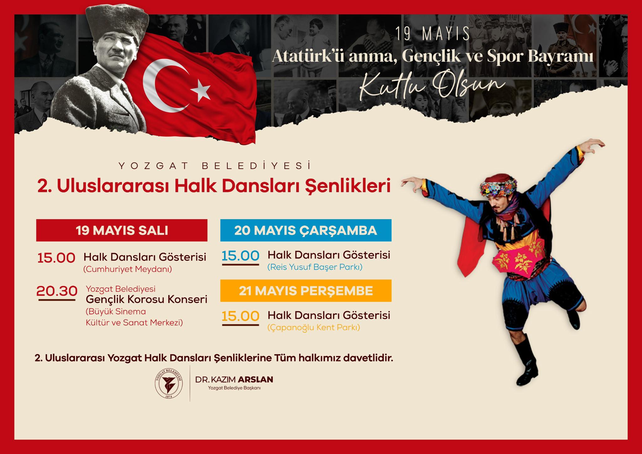 Yozgat’ta 19 Mayıs Coşkusu Uluslararası Halk Dansları Şenliğiyle Yaşanacak